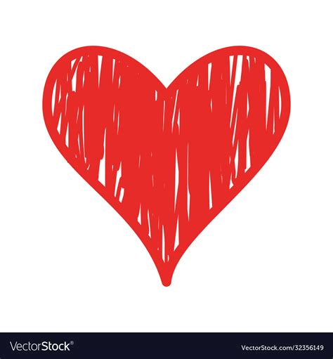 Grunge Heart Flat Style Icon Design Royalty Free Vector