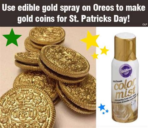 These golden morn folks are crazy. Use Edible Gold To Spray On Oreos To Make Gold Coins On St Patricks Day Pictures, Photos, and ...
