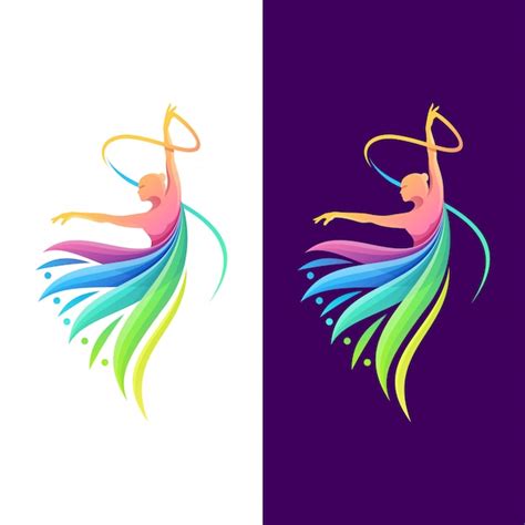 Diseño De Logo En Color Baile Vector Premium