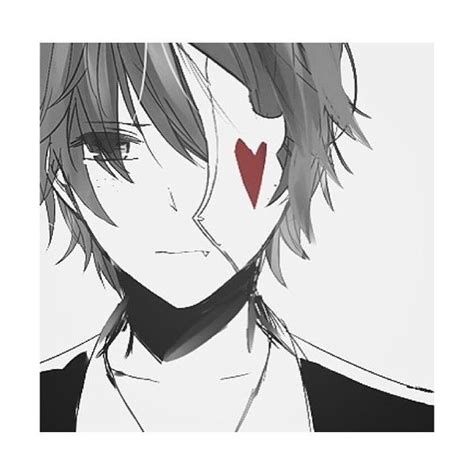 Avatar Anime Boy Trắng đen Liked On Polyvore Featuring