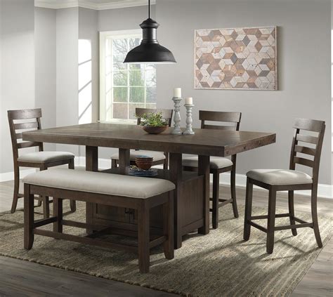 This counter height table is perfect for smaller spaces. Elements International Colorado GRP-DCO100-TABLE-4-BENCH ...