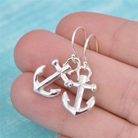 Sterling Silver Anchor Earrings Anchor Jewelry Silver