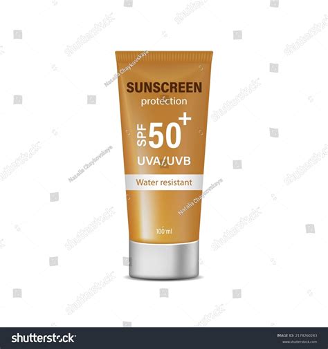 Sunscreen Vector Illustration Realistic Tube Sun Stock Vector Royalty
