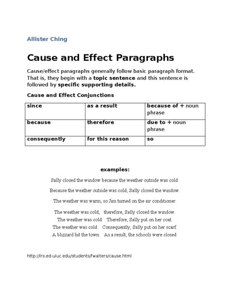 😀 Cause And Effect Paragraph Examples 110 Cause And Effect Essay