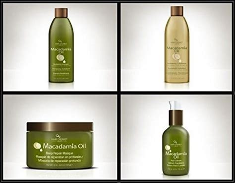 Infusing your hair with moisture and nutrients the therapeutic macadamia natural oil healing oil treatment is beneficial to all hair types, particularly dry, brittle and damaged types. Hair Chemist Macadamia Oil Deluxe Hair Care Collection - 4 ...