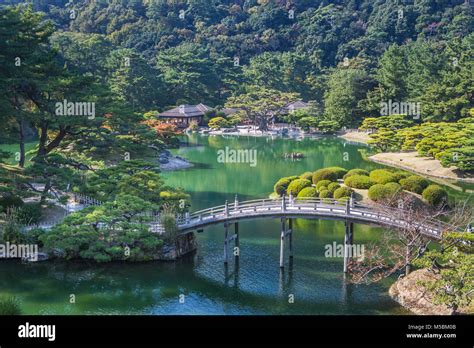 Japan Shikoku Island Takamatsu City Ritsurin Koen Garden Stock Photo