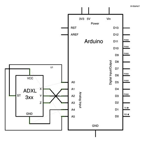 ADXL3xx Accelerometer Using An Arduino Use Arduino For Projects