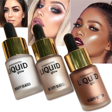 3d Face Foundation Liquid Glow Highlighter Cream Concealer Makeup Waterproof Shimmer Illuminator