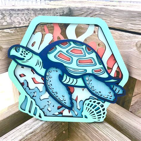 Sea Turtle Wall Art Sea Turtle Art Wood Turtle Beach Decor Etsy