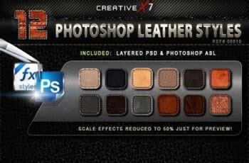 Photoshop Leather Styles GraphicUX