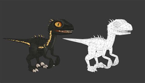 3d Model Low Poly Indoraptor Animated Vr Ar Low Poly Cgtrader