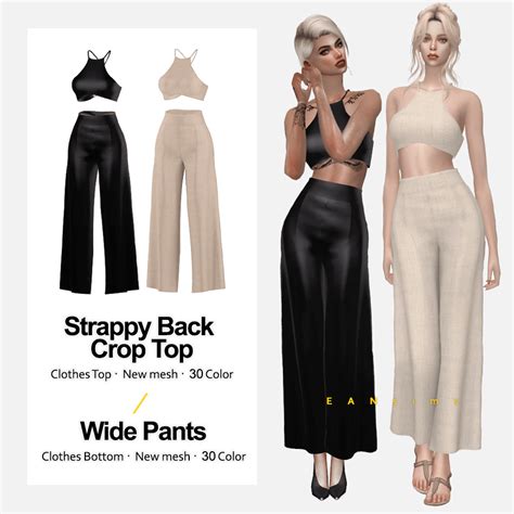 Strappy Back Crop Top And Wide Pants Snootysims