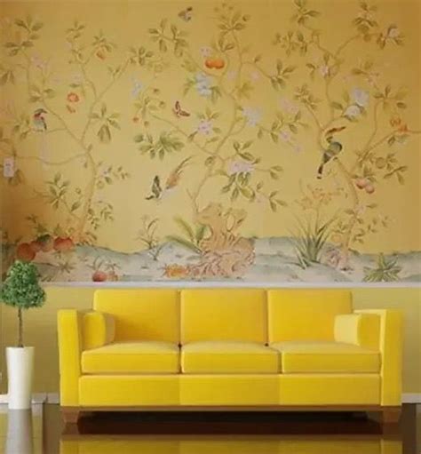 Handmade Wallpaper Hand Painted Wallpaper Silk Wallpaper Interior