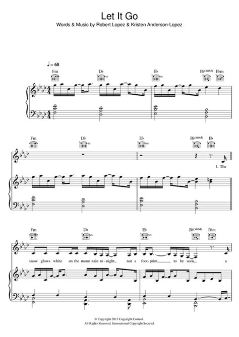 Download and print into the unknown (from disney's frozen 2) sheet music for easy piano by idina menzel and aurora from sheet music. Let It Go (from Frozen) by Idina Menzel Piano, Vocal & Guitar Digital Sheet Music | Digital ...