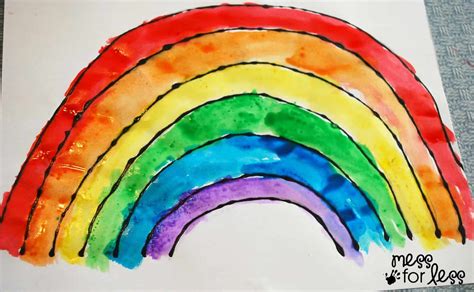 Black Glue And Salt Watercolor Rainbow Salt Painting For Preschool Mess For Less
