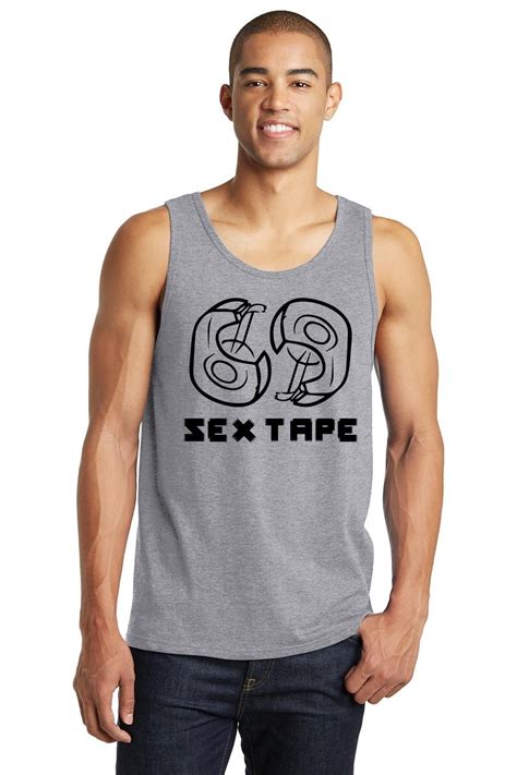 Mens Sex Tape 69 Tank Top Rude Party Graphic Adult Sexual Humor Shirt