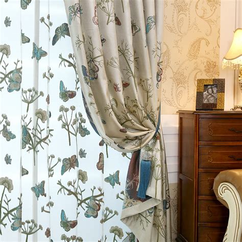 Butterfly Jacquard Luxury Curtains For Living Room Blackout Window