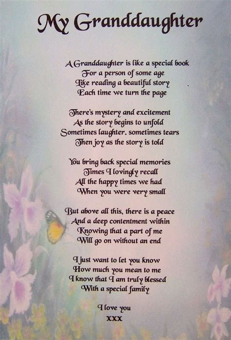 Granddaughter Personalised Poem 83 X 117 Laminated T