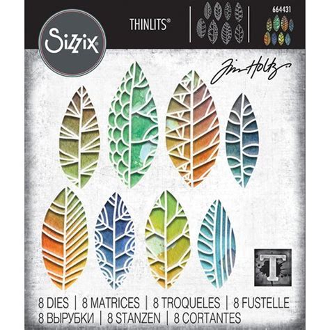 Sizzix Tim Holtz Cut Out Leaves Thinlits Die 630454262916