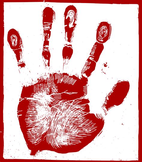 Clipart Red Palm Print
