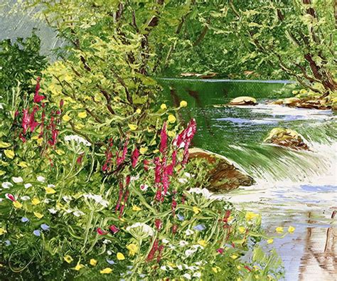 Terry Evans Original Oil Painting On Canvas Woodland Stream Art To
