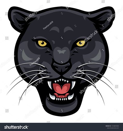 Angry Panther Face Vector Vector De Stock Libre De Regalías