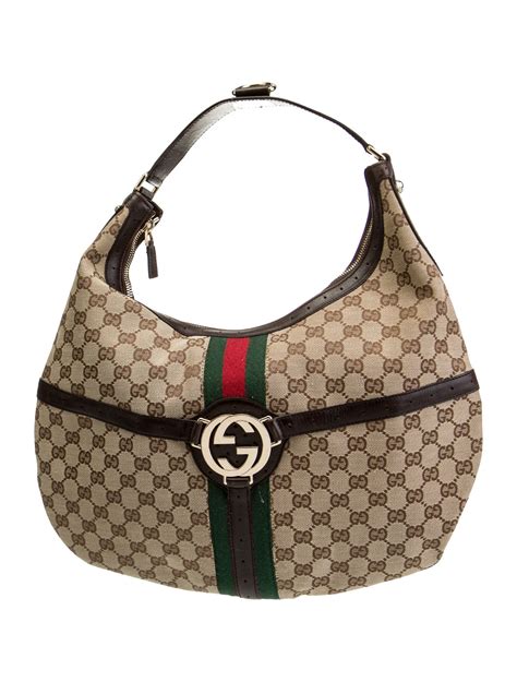 Gucci Gg Canvas Reins Hobo Brown Hobos Handbags Guc1474430 The