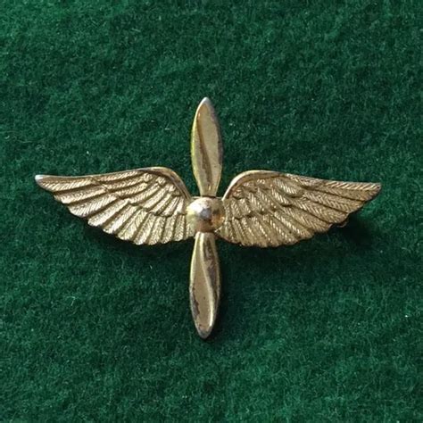 Ww2 Era Us Army Air Corps Officer Sweetheart Collar Badge Wing