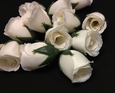 Silk Flowers 12 Large Off White Rose Buds By Blissfulsilks