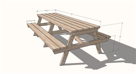 Blueprint Picnic Table Dimensions How To Make A Four Seater Picnic Table Buildeazy This