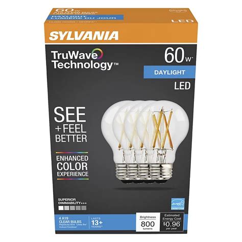 Sylvania Natural Truwave Led 60 Watt A19 Daylight Clear Light Bulbs