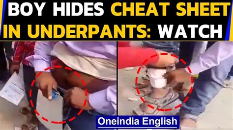 Boy Hides Cheat Sheets In Underpants Viral Video Oneindia News