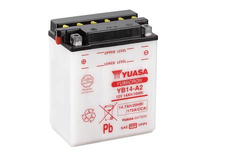 12 volt conventional (aka lead acid) type battery sizes. Yuasa Motorcycle Battery YB14-A2 12V 14Ah From County Battery