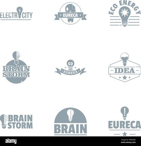 Brainstorming Logo Set Simple Style Stock Vector Image And Art Alamy