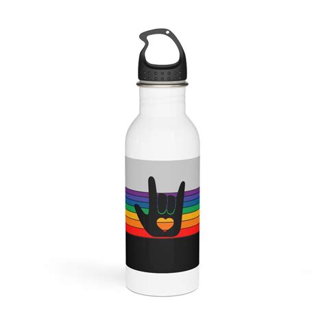 Deaf Pride Stainless Steel Water Bottle Gay Pride Water Etsy