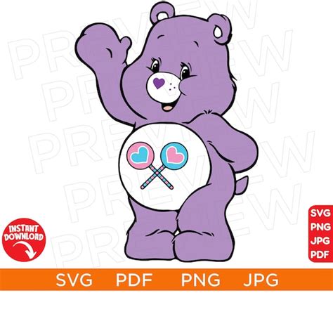 Share Bear SVG PNG PDF Care Bear Svg Bear Care Svg Cute Bear - Etsy