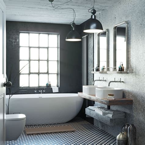 Get The Look Soft Industrial Industrial Style Bathroom Bathroom