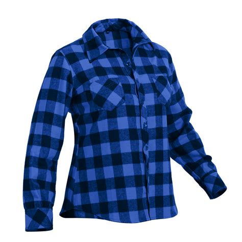 rothco rothco women blue plaid flannel shirt 5575 2x large