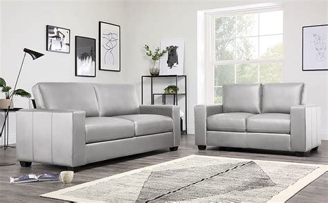 Shop two seater fabric sofas at ikea. Mission Light Grey Leather 3+2 Seater Sofa Set | Furniture ...