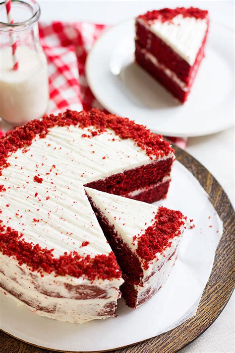 When i make this as a double layer cake (two 9 inch round pans instead of a jelly roll pan) then i always make an extra half batch of frosting (so one and a half total) to be sure i have plenty to fill the middle. Easy Red Velvet Cake with Cream Cheese Frosting - Munaty Cooking