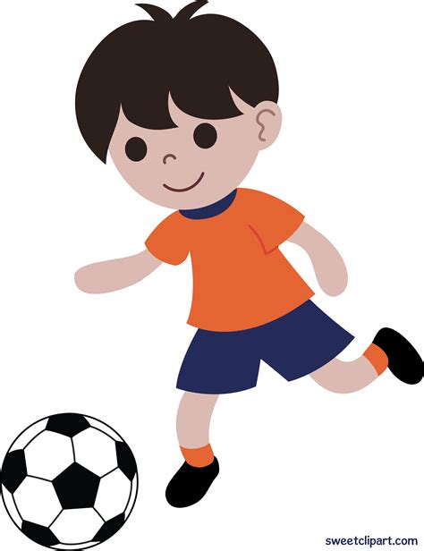 Boy Playing Soccer Or Football Clip Art Free Clipart Playing Football