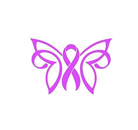 Butterfly Awareness Ribbon Vinyl Decal Breast Cancer