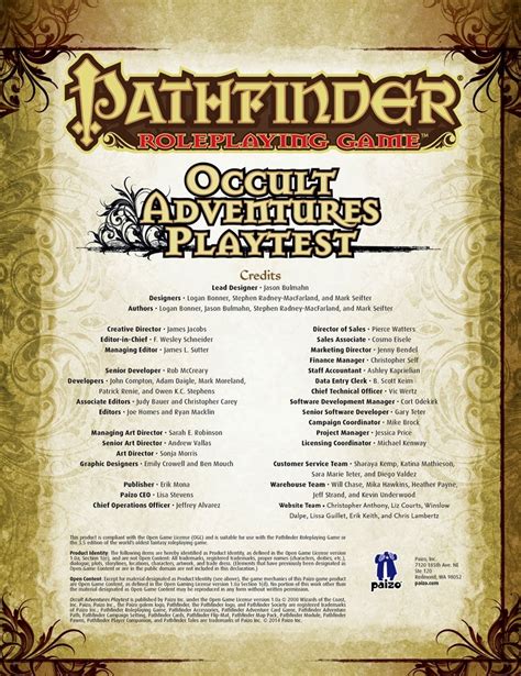 This site is an srd (system reference document) for the paizo pathfinder roleplaying game. Dungeons Deep & Caverns Old : Occult Adventures Playtest ...