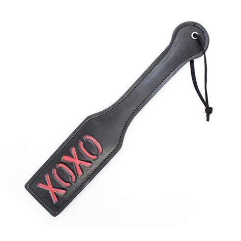 Xoxo Ass Spanking Paddle Pu Leather Whip Sexy Flogger Adult Game Fetish Sex Toy For Couple