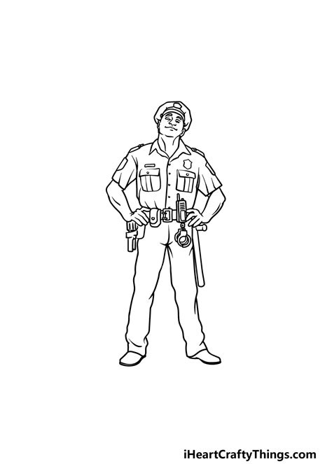 Police Officer Drawing How To Draw A Police Officer Step By Step 2022
