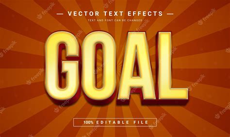 Premium Vector Goal Editable Text Effect Template