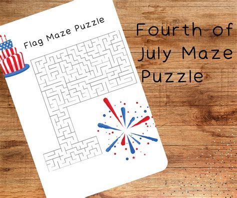 Fourth Of July Maze Instant Download Printable Etsy