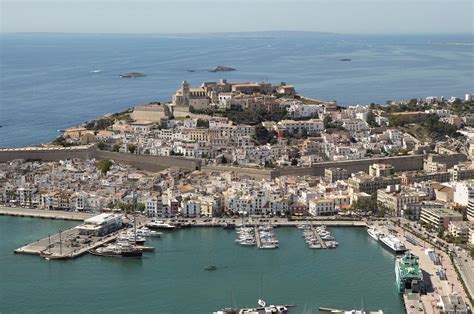 Aerial View Of The Old Town Of Ibiza Spain Ibiza Travel
