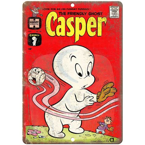 Casper The Friendly Ghost Comic Harvey 10 X 7 Reproduction Metal Sig Rusty Walls Sign Shop