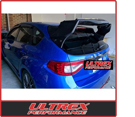 Rear Spoiler Wing With Carbon Blade For Subaru Wrxsti My08 14 Hatch